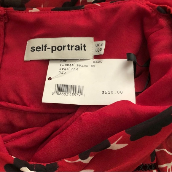 NWT Self-Portrait Floral Print Strapless Dress - Picture 6 of 6